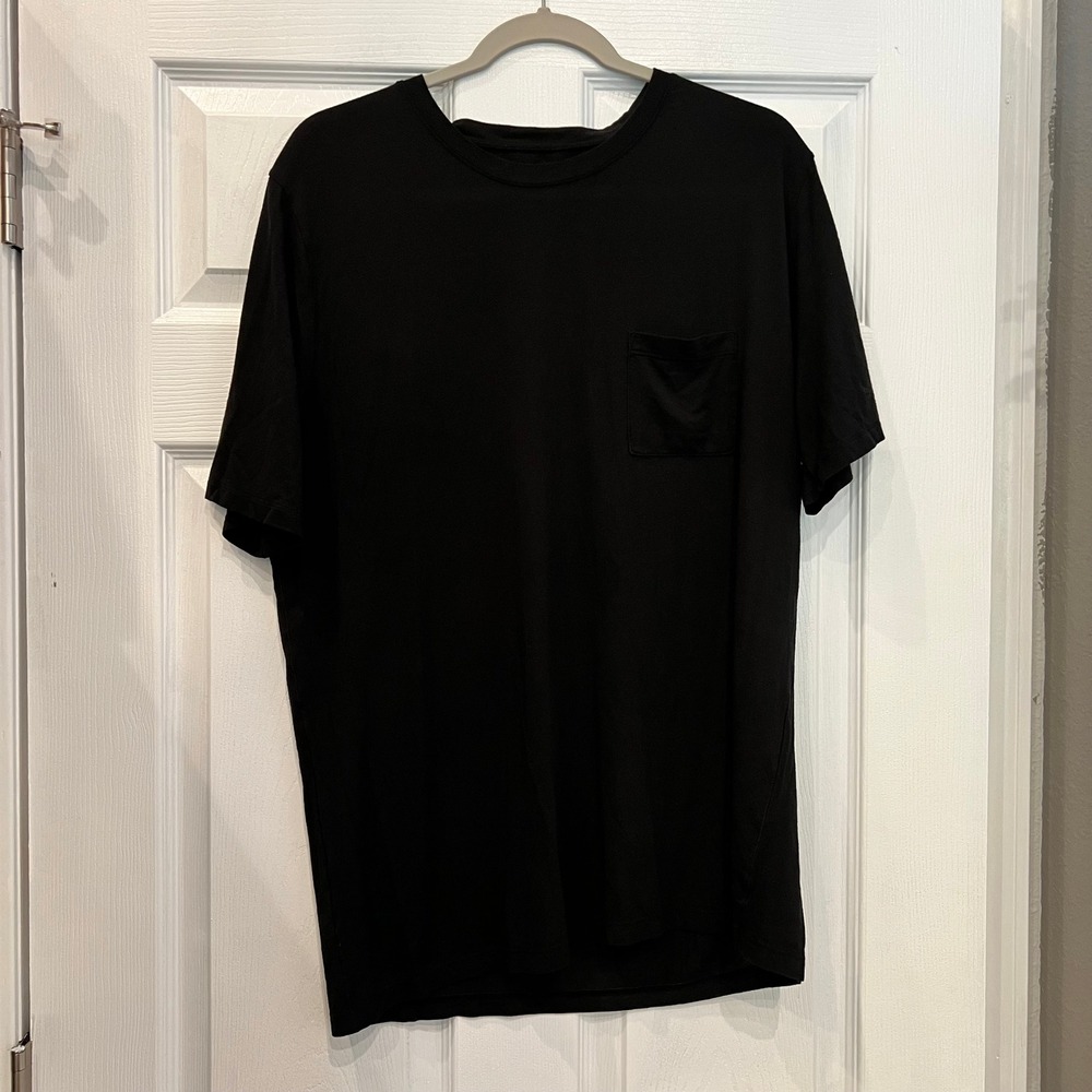 Tommy John T-Shirt Micro Modal Second Skin Black Pocket Tee L Mens Normcore